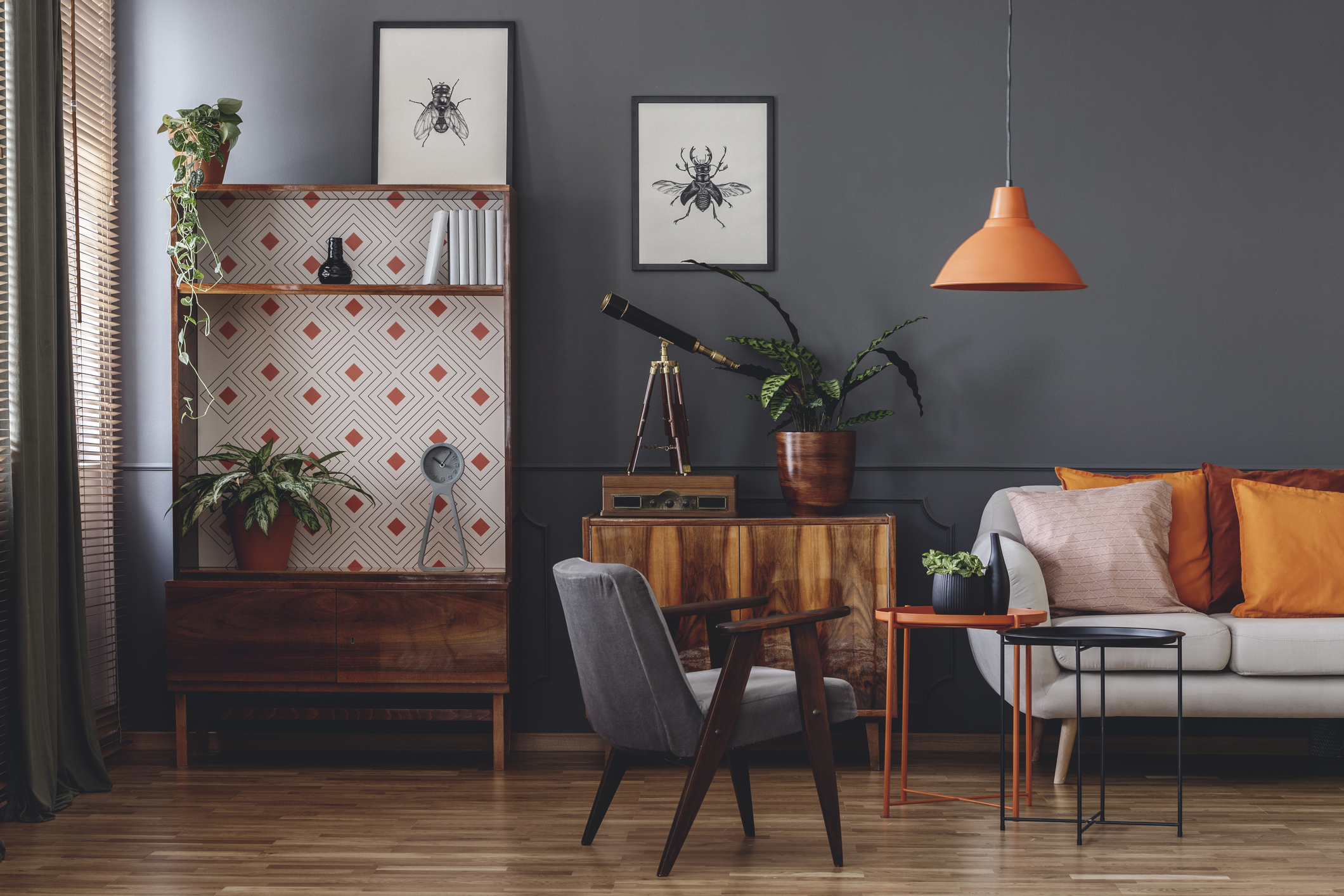 grey living room interior